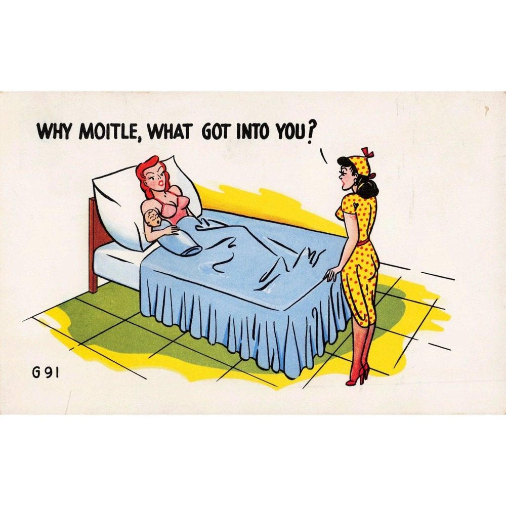 Vintage Comic Postcard Why Moitle What Got Into You Continental Co Sioux City - Picture 1 of 2